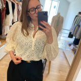 Blouse oversize brodée Sophie - Blanc crème - DES PETITS HAUTS