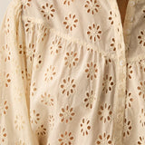 Blouse oversize brodée Sophie - Blanc crème - DES PETITS HAUTS