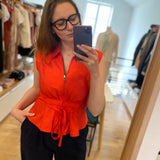 Blouse péplum à basque Lively - Geranium - SUNCOO