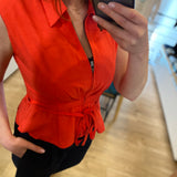 Blouse péplum à basque Lively - Geranium - SUNCOO