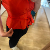 Blouse péplum à basque Lively - Geranium - SUNCOO