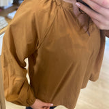 Blouse trapèze avec poignets froncés Latina - Camel - SUNCOO