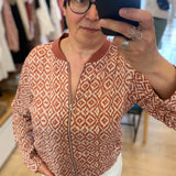 Bombers imprimé Yann - Argile rouge - SUN VALLEY FEMME