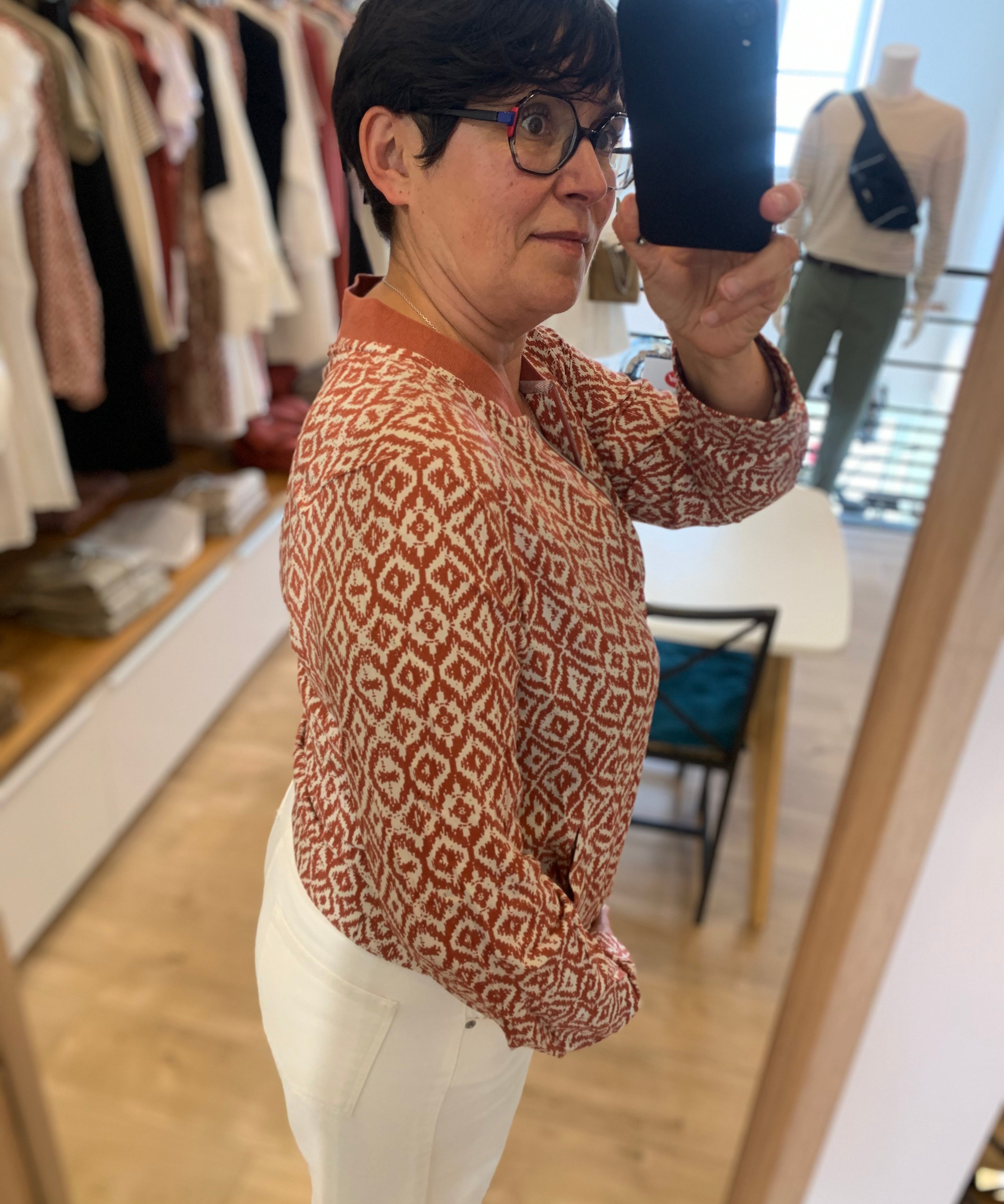 Bombers imprimé Yann - Argile rouge - SUN VALLEY FEMME