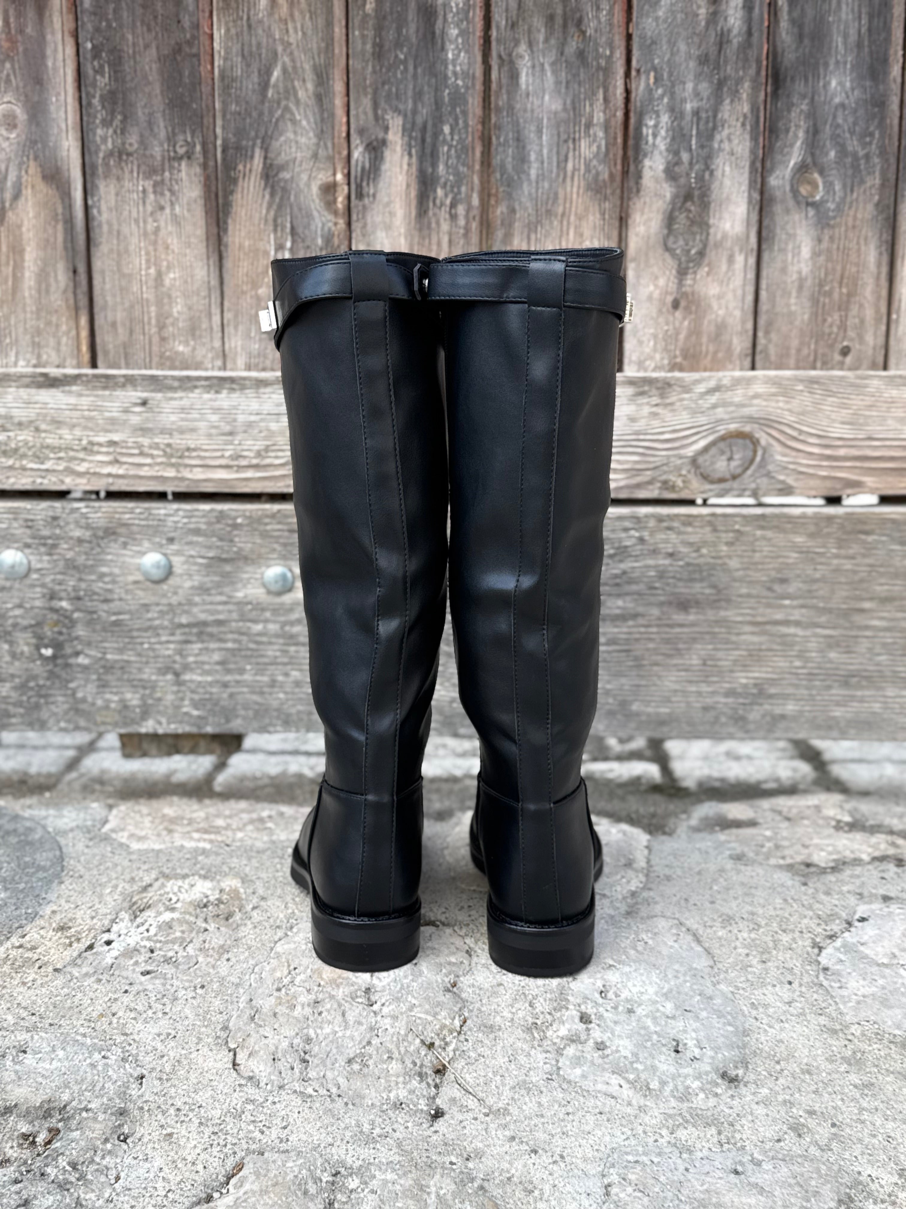 Vue arrière des bottes hautes cavalières noires LORA