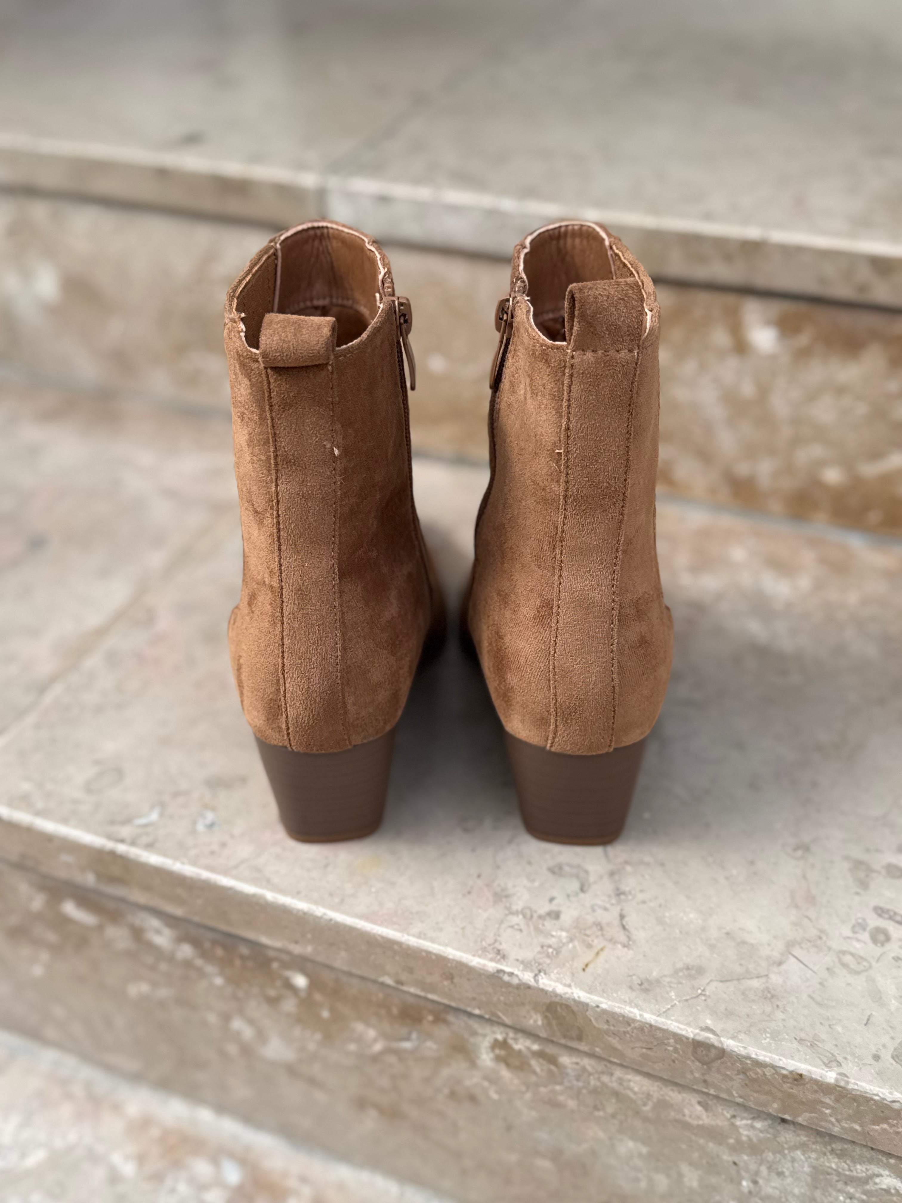 Bottines santiags en daim – LORA vue de dos