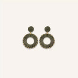 Boucles d’oreilles pendantes raphia doré Joee - Feeka