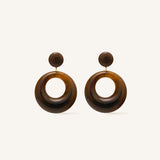 Boucles d'oreilles pendantes rondes 4,5cm Philly -  Tortue - FEEKA