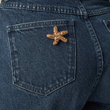 Broche étoile de mer pailletée Marielle - Doré - DES PETITS HAUTS