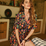 Chemise fluide imprimé bohème Abysse – Marine – Lola Espeleta