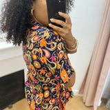 Chemise fluide imprimé bohème Abysse – Marine – Lola Espeleta
