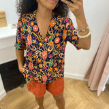 Chemise fluide imprimé bohème Abysse – Marine – Lola Espeleta