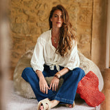 Jean large taille haute avec poches plaquées - Stone - LOLA ESPELETA