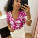 Blouse imprimée Idylla - Raisin - C'EST BEAU LA VIE !