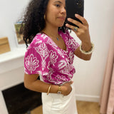 Blouse imprimée Idylla - Raisin - C'EST BEAU LA VIE !