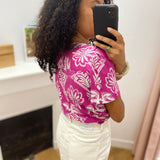 Blouse imprimée Idylla - Raisin - C'EST BEAU LA VIE !