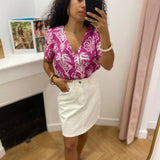 Blouse imprimée Idylla - Raisin - C'EST BEAU LA VIE !