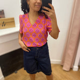 Blouse imprimée graphique Hippie Sun - Mangue & Rose - C'EST BEAU LA VIE