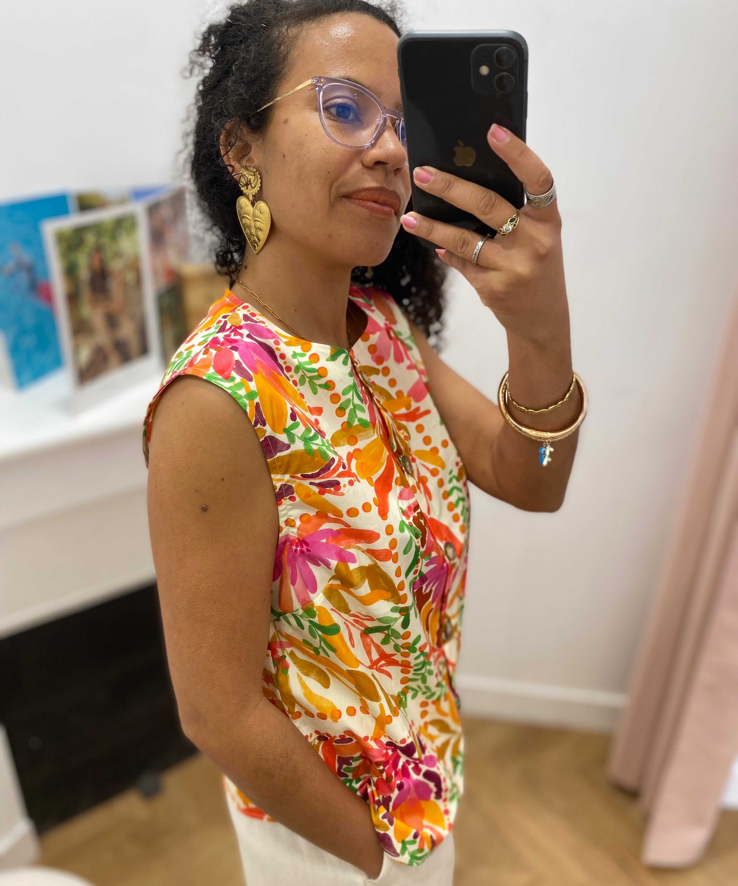 Chemise Imany Imprimé floral – Ecru - C’EST BEAU LA VIE