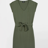 Robe courte ceinturée Adamarob - Kaki - TBS FEMME