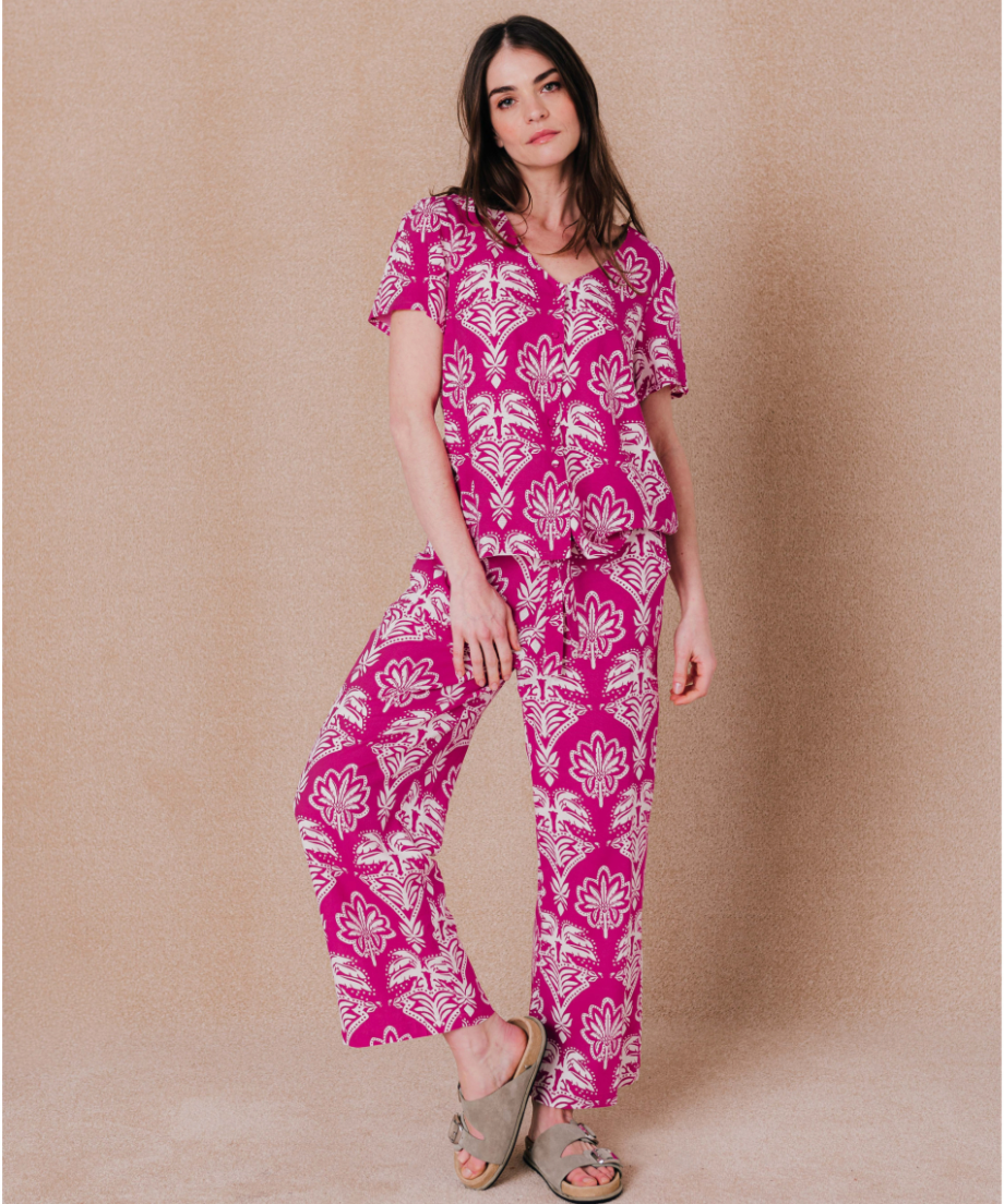 Blouse imprimée Idylla - Raisin - C'EST BEAU LA VIE !