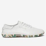 Tennis Confort Cuir Jazaru - Blanc et Kaki - TBS FEMME