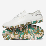 Tennis Confort Cuir Jazaru - Blanc et Kaki - TBS FEMME