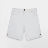 Bermuda ceinture semi-élastiquée Sintamid - Blanc - TBS FEMME