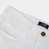 Bermuda ceinture semi-élastiquée Sintamid - Blanc - TBS FEMME