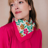 Foulard à fleurs Frimousse - Menthol - C'EST BEAU LA VIE !