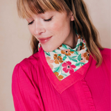 Foulard à fleurs Frimousse - Menthol - C'EST BEAU LA VIE !
