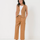 Pantalon large style cargo Safari - Café - C'EST BEAU LA VIE !