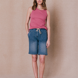 Short en denim Johanna - Stone - C'EST BEAU LA VIE !