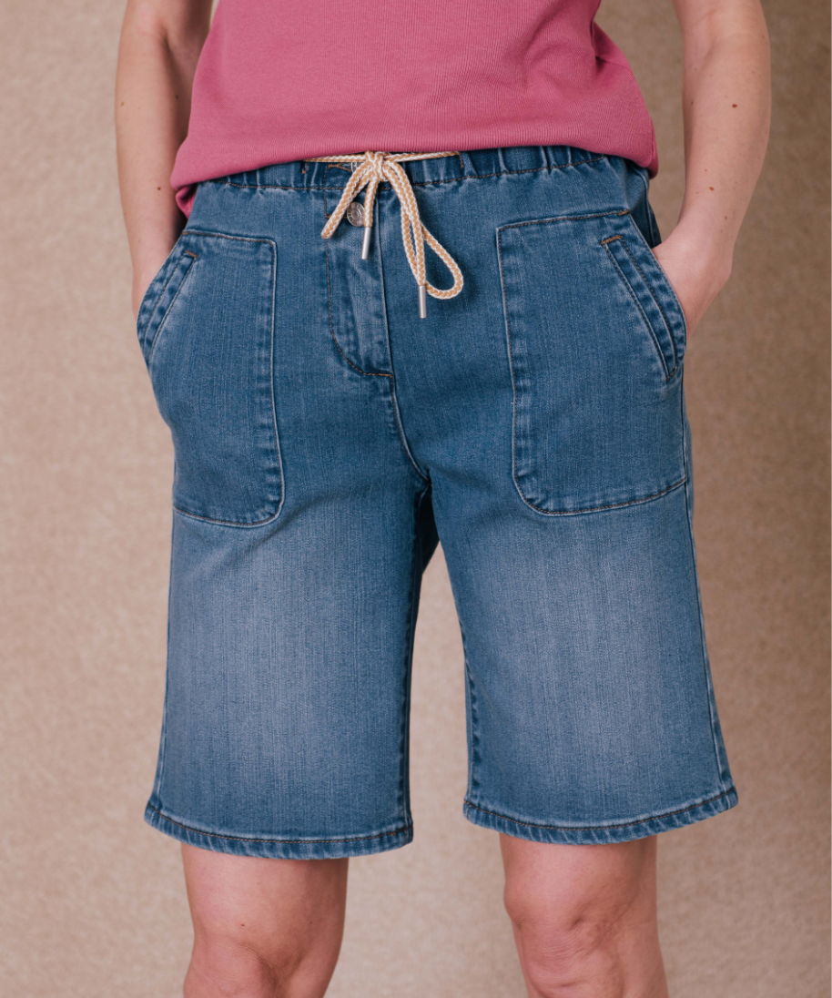 Short en denim Johanna - Stone - C'EST BEAU LA VIE !