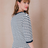 Pull rayé manches courtes Sicile - Blue Dark - C'EST BEAU LA VIE !