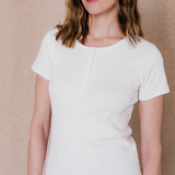 T-shirt côtelé Santorin – Écru – C’EST BEAU LA VIE !