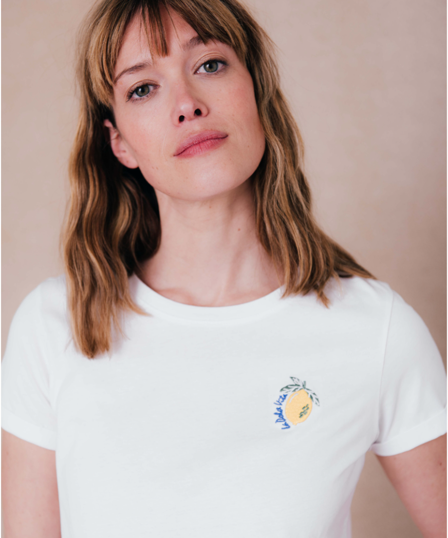 T-shirt à print à manches courtes Bellisima - Blanc - C'EST BEAU LA VIE !