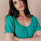 Gilet en maille fantaisie Iseult - Menthe - C'EST BEAU LA VIE !