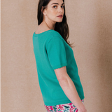 Gilet en maille fantaisie Iseult - Menthe - C'EST BEAU LA VIE !