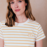 T-shirt marinière à manches courtes Solange - Ecru - C'EST BEAU LA VIE !