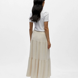 Jupe longue fluide volantée Objsanne - Beige - OBJECT
