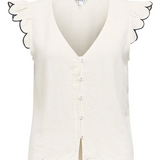 Top ample boutonné manches volantées Objsanne - Gris - OBJECT