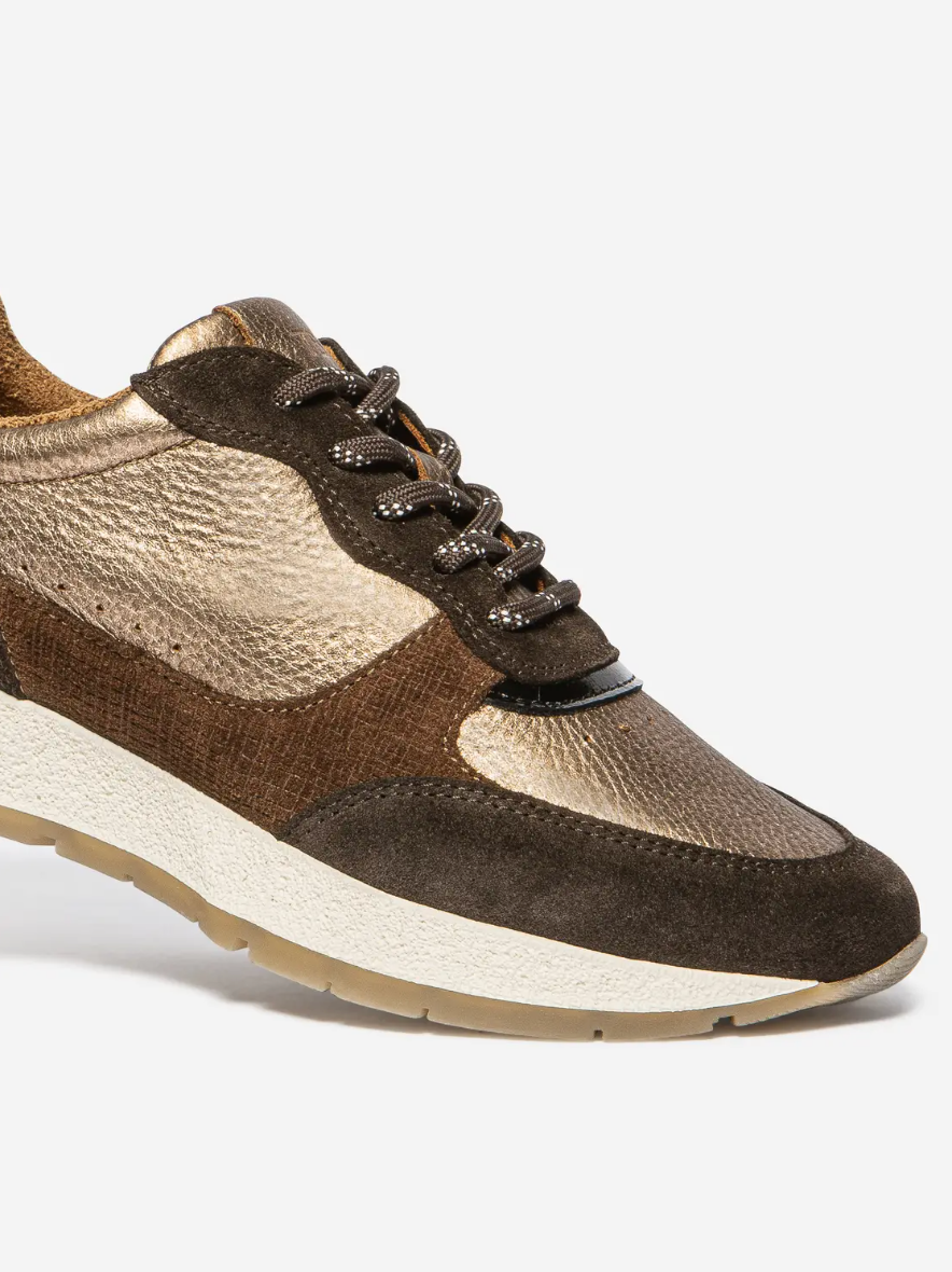 Tennis EULALIE TBS – détail cuir métallisé, suède et lacets