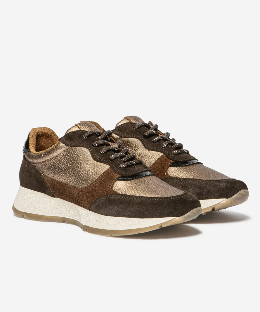 Tennis EULALIE TBS chocolat et bronze – vue de la paire