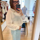 Cardigan blanc zippé en maille ajourée B317115 - Ecru - IKKS WOMEN