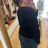 Cardigan chic à manches bouffantes boutons dorés  - DES PETIS HAUTS