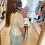 Cardigan en tricot torsadé à manches courtes B317235 - Ecru - IKKS WOMEN