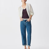 Cardigan blanc zippé en maille ajourée B317115 - Ecru - IKKS WOMEN