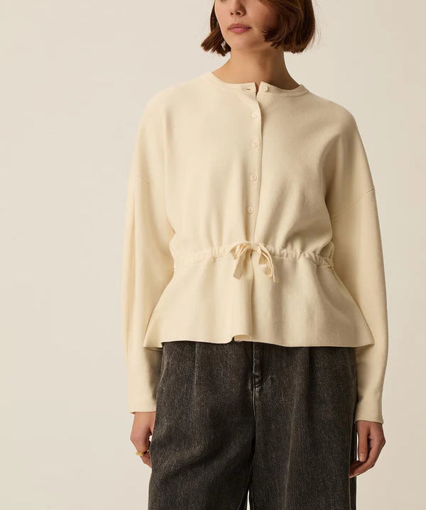 Cardigan chic à manches bouffantes boutons dorés  - DES PETIS HAUTS