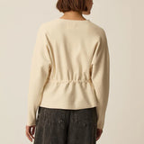 Cardigan chic à manches bouffantes boutons dorés  - DES PETIS HAUTS